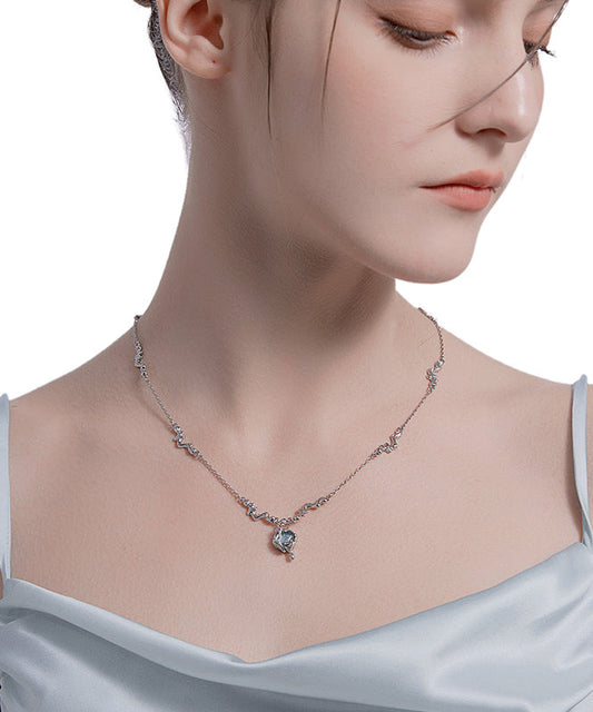 Chic Silk Copper Overgild Gem Stone Pendant Necklace