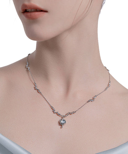 Chic Silk Copper Overgild Gem Stone Pendant Necklace