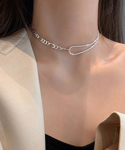 Schicke Halskette aus Sterlingsilber mit eingelegtem Zirkonia