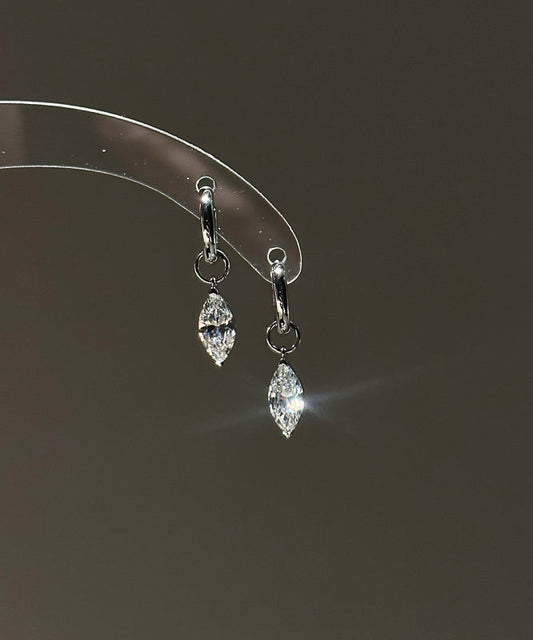 Chic Silk Sterling Silver Zircon Drop Earrings
