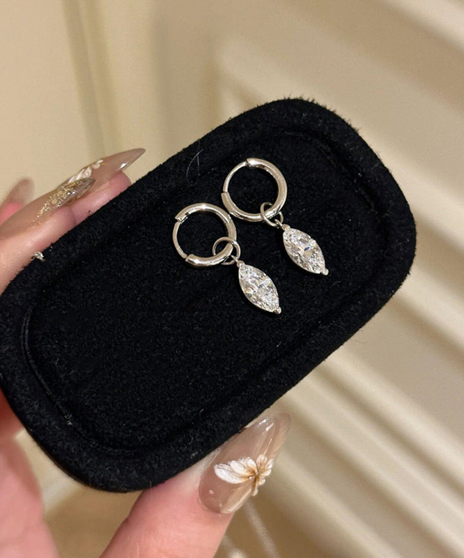 Chic Silk Sterling Silver Zircon Drop Earrings