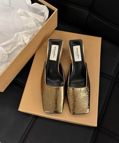 Schicke silberne Chunky-Sandalen aus Kunstleder