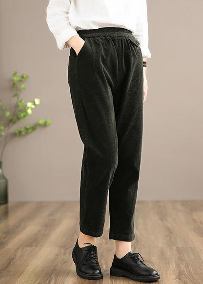 Chic Spring Women Trousers Vintage Chocolate Sewing Elastic Waist Patchwork Pant - SooLinen