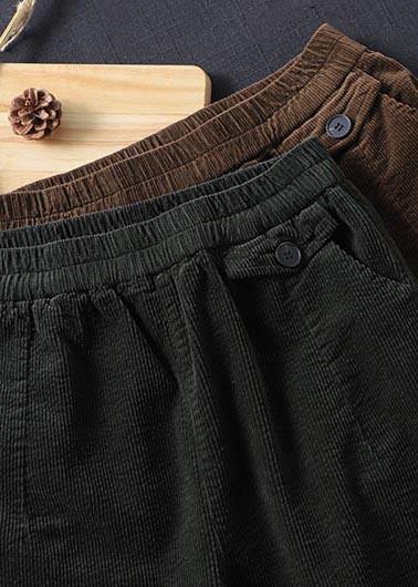 Chic Spring Women Trousers Vintage Chocolate Sewing Elastic Waist Patchwork Pant - SooLinen