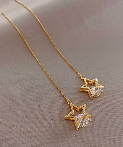 Pendientes colgantes de estrella de cristal de aleación Chic Star