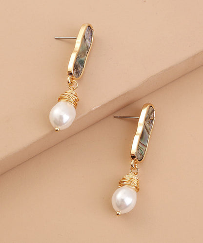 Schicke Tropfenohrringe aus Sterlingsilber mit Jade-Abalone-Muschel