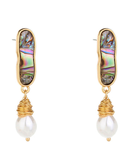 Schicke Tropfenohrringe aus Sterlingsilber mit Jade-Abalone-Muschel