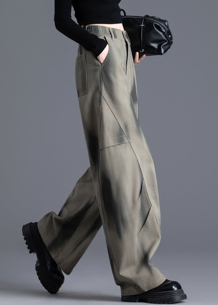 Chic Tie Dye Print Elastic Waist Denim Pants Spring