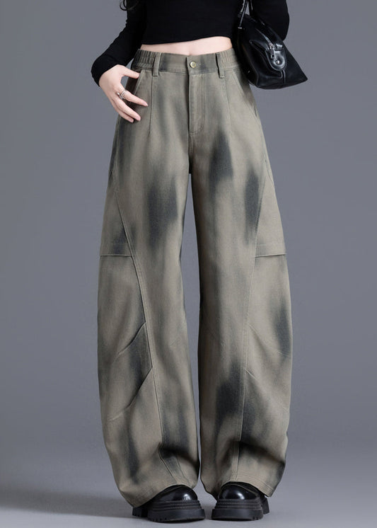 Chic Tie Dye Print Elastic Waist Denim Pants Spring