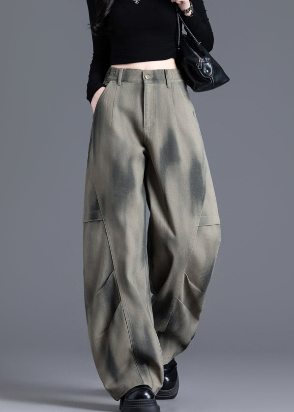 Chic Tie Dye Print Elastic Waist Denim Pants Spring