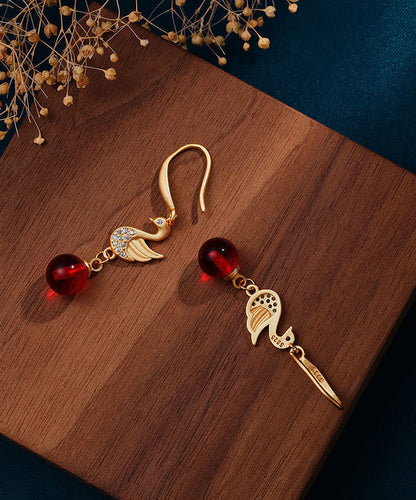 Schicke Creolen mit Jade-Kristall-Intarsien in Weiß 24 Karat Gold