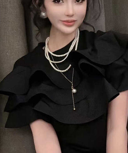 Schicke Halskette mit weißem Perlen-Patchwork-Anhänger und Quaste