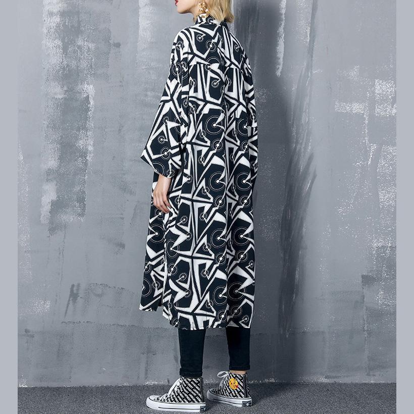 Schicke Damen-Design Chiffon Long Shirts Korea Ideen schwarz Print Kleider