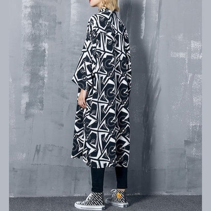 Schicke Damen-Design Chiffon Long Shirts Korea Ideen schwarz Print Kleider