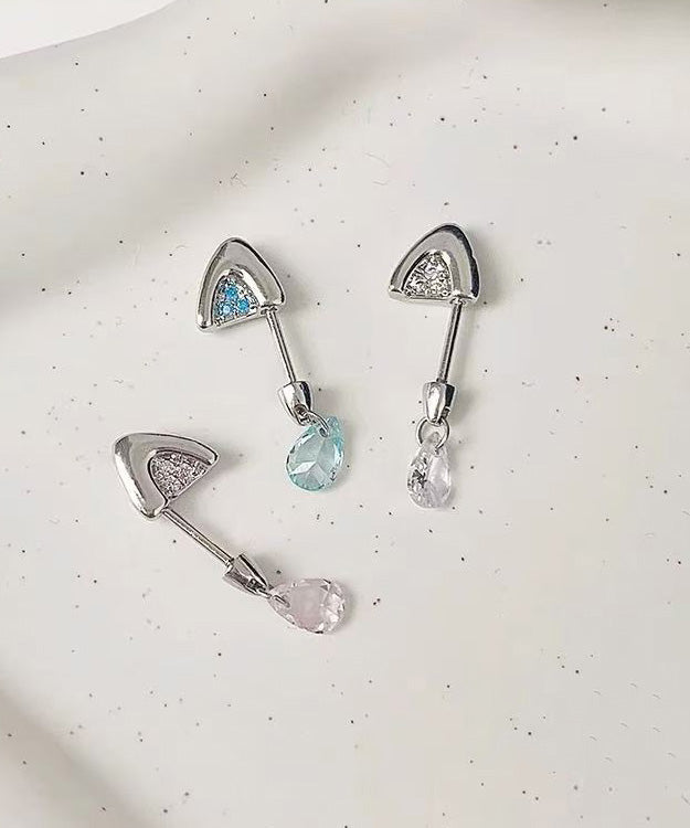 Chic Zircon Titanium Steel Stud Earrings