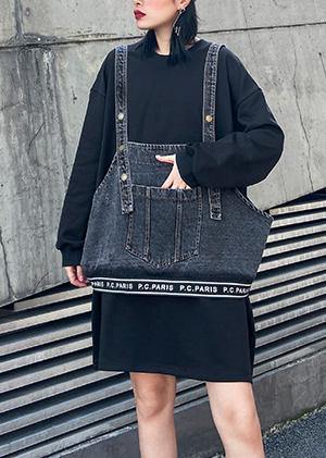 Chic o neck Letter dresses Work Outfits black two pieces Dresses - SooLinen