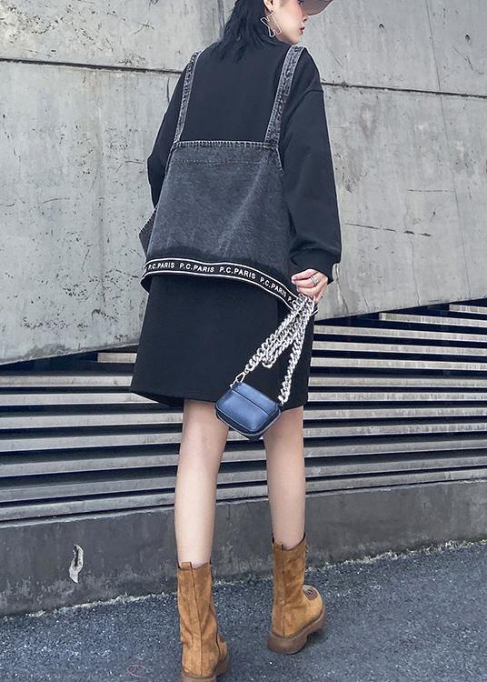 Chic o neck Letter dresses Work Outfits black two pieces Dresses - SooLinen