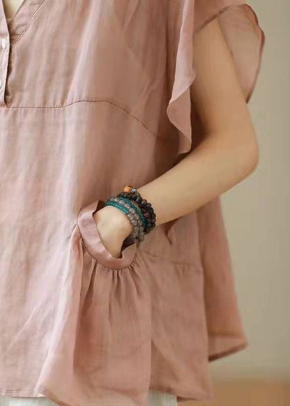 Schickes graues V-Ausschnitt Patchwork Herbst Shirt Top Kurzarm