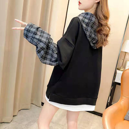 Chic Navy cotton Tunic pattern False Two Pieces daily Spring  Shirts