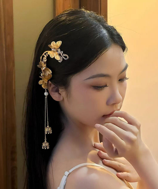 Chinese Style Alloy Butterfly Pearl Tassel Hairpin