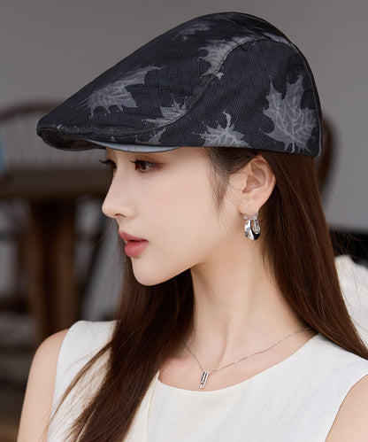 Chinese Style Beige Embroidered Fower Thin Breathable Hat
