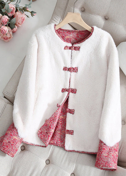 Chinese Style Black Wear On Both Sides Faux Mink Hair Jacket Winter