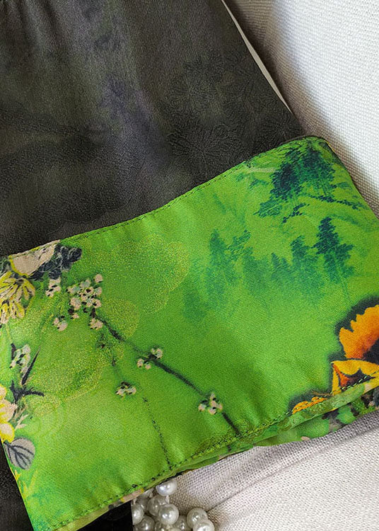 Chinesischen Stil Schwarzen knopf Stehkragen Jacquard seide mäntel