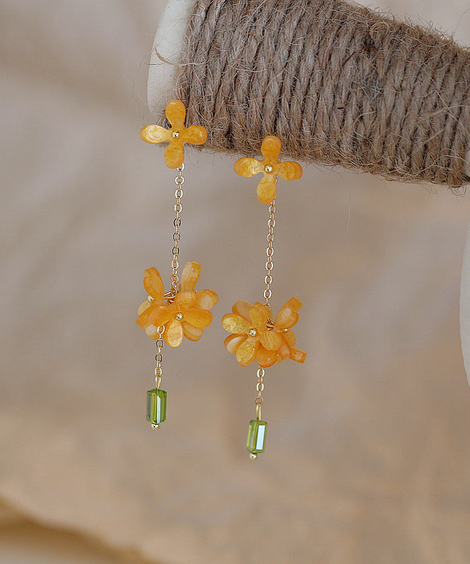 Ohrringe im chinesischen Stil aus Gold-Kupfer-Legierung mit Osmanthus-Quaste