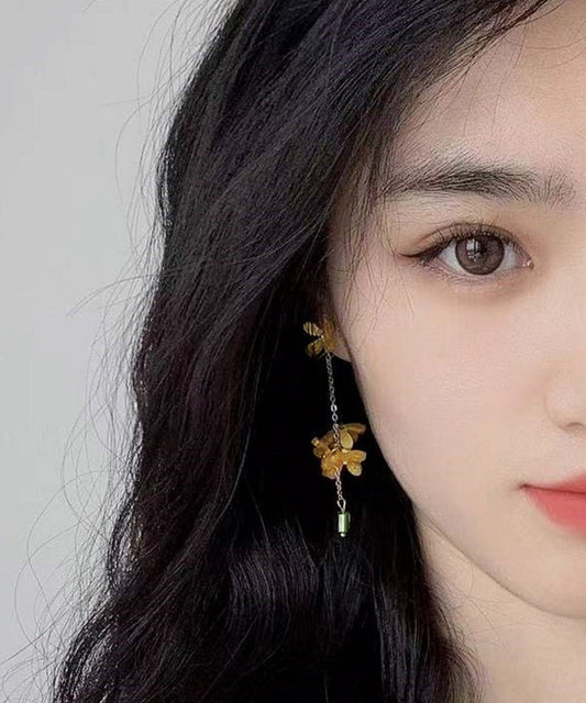 Ohrringe im chinesischen Stil aus Gold-Kupfer-Legierung mit Osmanthus-Quaste