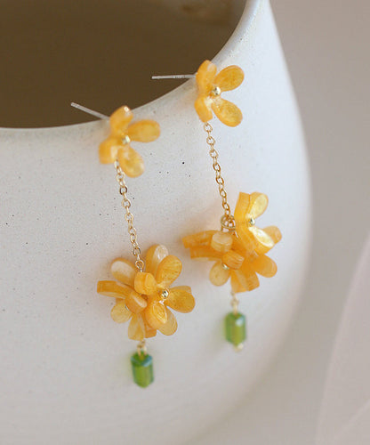 Ohrringe im chinesischen Stil aus Gold-Kupfer-Legierung mit Osmanthus-Quaste
