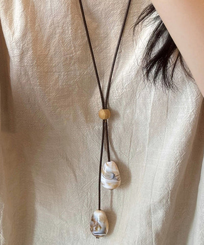 Collar con colgante retráctil con hebilla Bodhi Ping de tejido verde de estilo chino