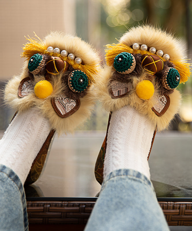 Zapatos planos cómodos con cabeza de tigre hechos a mano de estilo chino