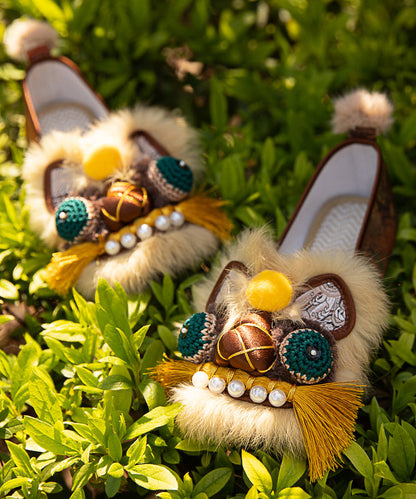 Zapatos planos cómodos con cabeza de tigre hechos a mano de estilo chino