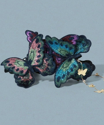 Haarnadel im chinesischen Stil mit Regenbogen-Schmetterlingsquaste aus Legierungsstoff