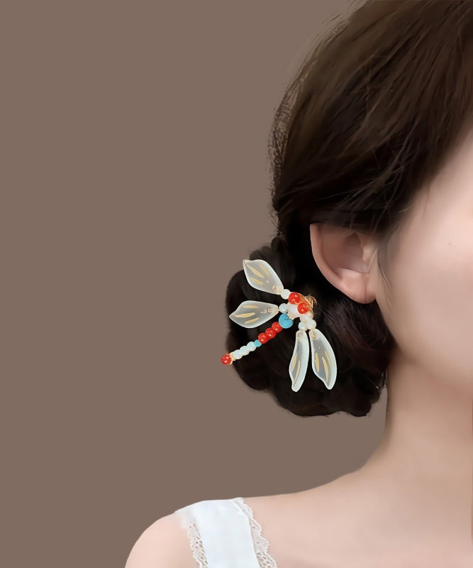 Chinese Style Rainbow Overgild Dragonfly U-Shaped Hairpin