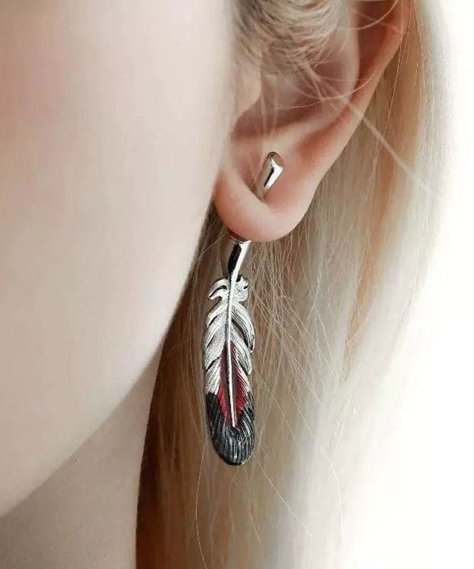 Pendientes colgantes con llavero de cobre y seda esmaltado al estilo chino