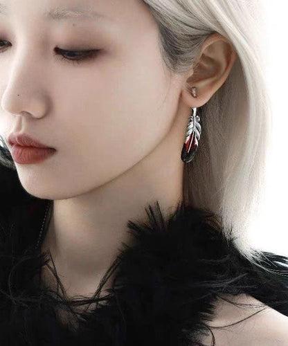 Pendientes colgantes con llavero de cobre y seda esmaltado al estilo chino