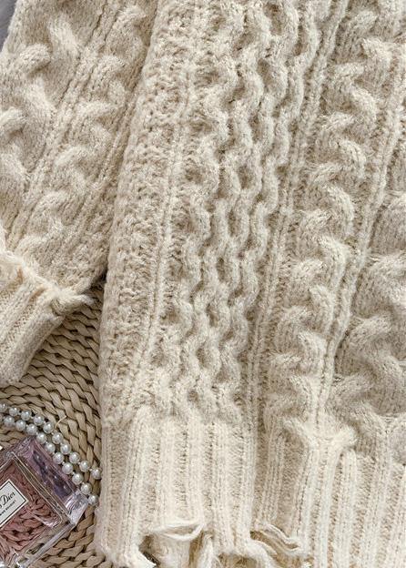 Christmas high neck Sweater thick weather Quotes cable tunic sweater dresses - SooLinen