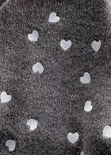 Chunky  gray Heart print knit tops oversize high neck patchwork knitted top - SooLinen