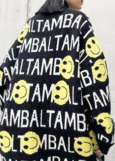 Chunky black Letter crane tops o neck trendy plus size knitted blouse - SooLinen