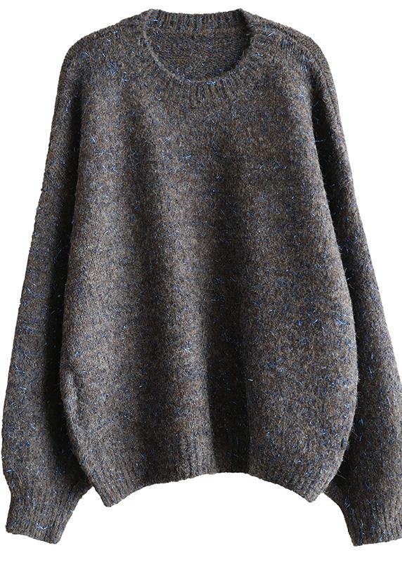 Chunky o neck army green sweaters trendy plus size wild knit blouse - SooLinen