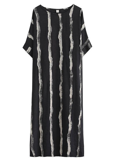 Classy Black Loose Pockets Summer Party Dress Half Sleeve - SooLinen