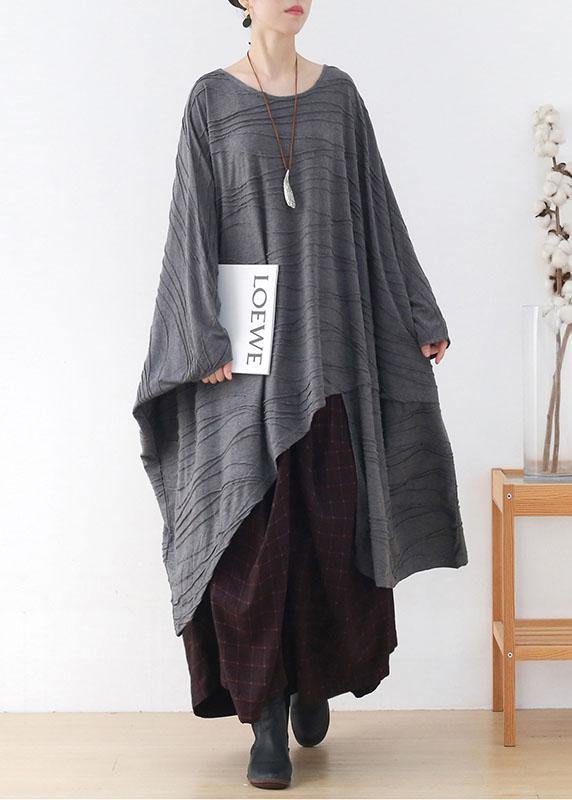 Classy Black O-Neck Loose Fall Long Sleeve Tops - SooLinen