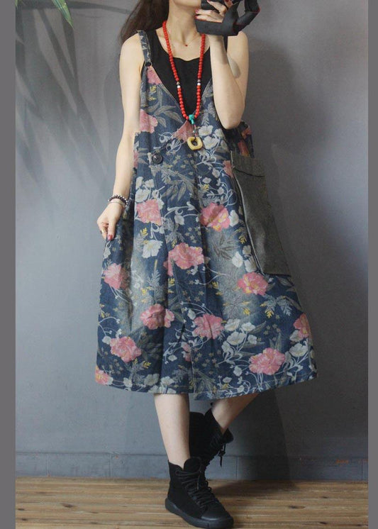 Classy Black Patchwork Print asymmetrical design Dresses Summer - SooLinen