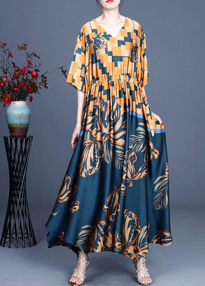 Classy Black Plaid Print Summer Silk Summer Dress - SooLinen