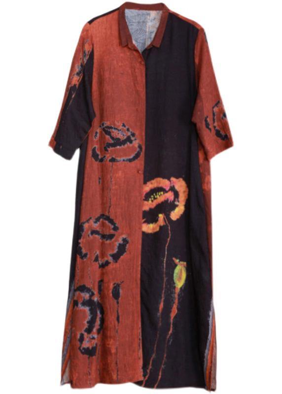 Luxy Black Print Fashion Ideas Half Sleeve Summer Coat Dresses - SooLinen
