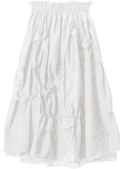 Classy Black Ruffles Cinched Patchwork Summer Cotton Skirt - SooLinen