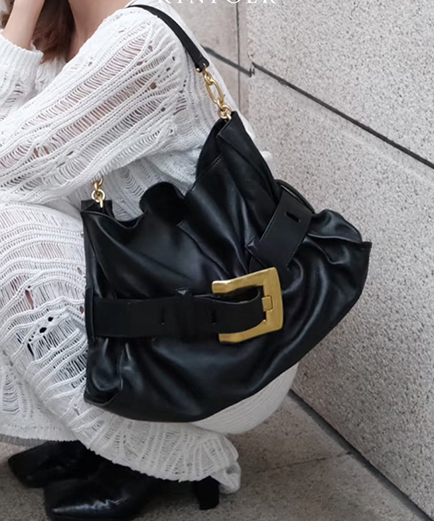 Classy Black Solid Durable Faux Leather Flap Bag