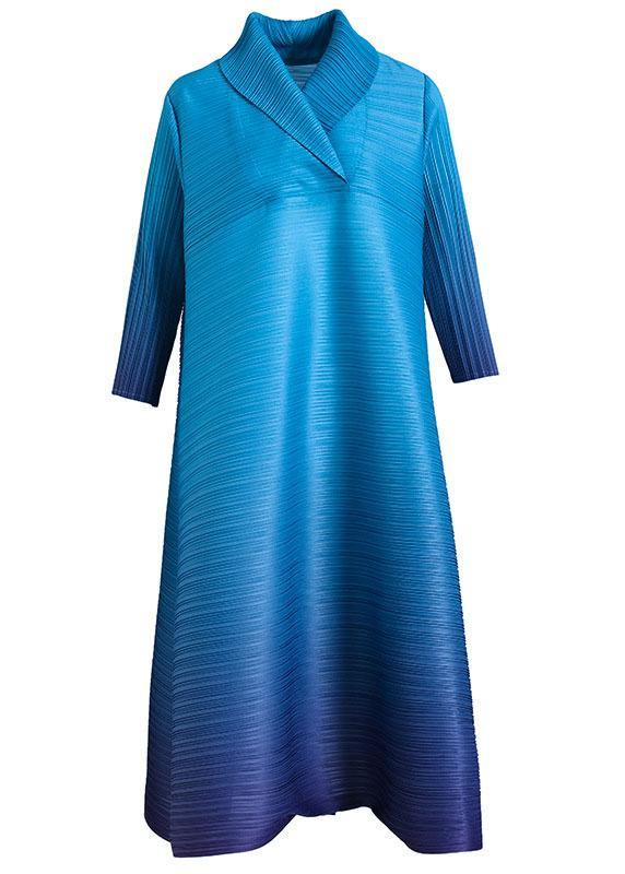 Classy Blue bracelet sleeved Side Open Shift Dress Summer Holiday Dresses - SooLinen