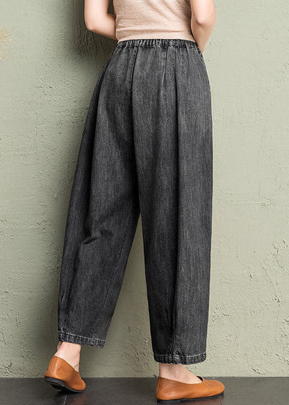 Edle blaue Taschen Lose Haremshose für den Herbst